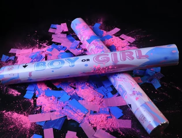 Gender Reveal Handheld Confetti & Powder Cannon β 12β | Electric-Powered & Biodegradable