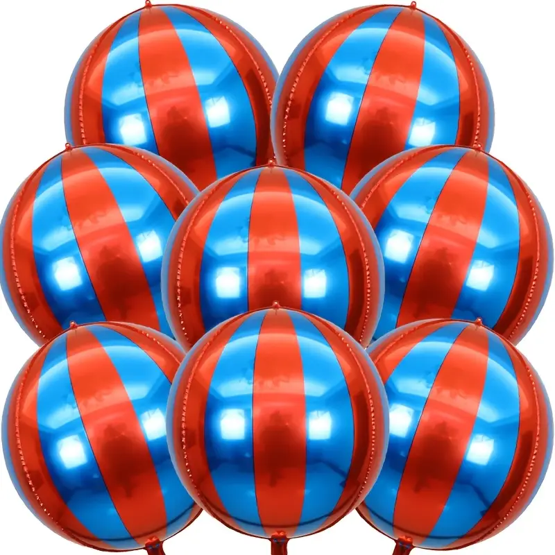 Red & Blue Striped Foil Balloon – 55.8cm | Bold & Vibrant Party Decoration 🎈