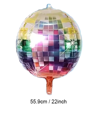 Retro 80s/90s Hip Hop Foil Coloured Disco Ball Balloon | Old-School Party & Rap-Themed Décor 🎤🕶️🎈