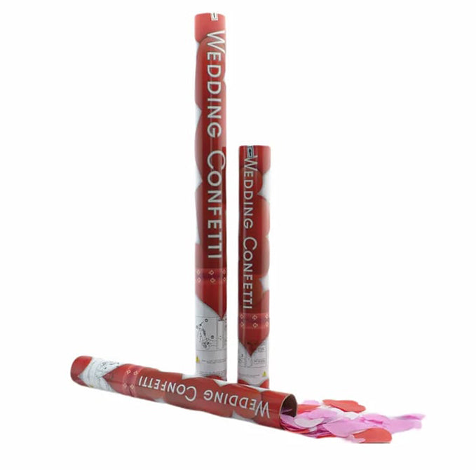 Wedding Handheld Confetti Cannon – 30cm | Biodegradable Heart-Shaped Confetti