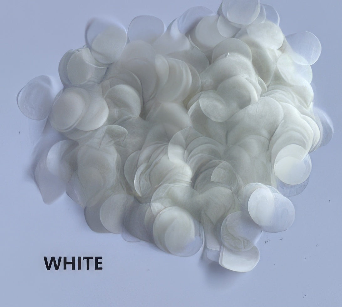 Biodegradable Rice Paper Confetti β 2.5cm Round | 1kg Bag | White