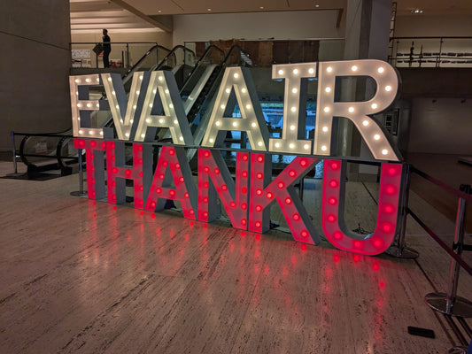 Large LED light up letters showcasing different colour capabilities