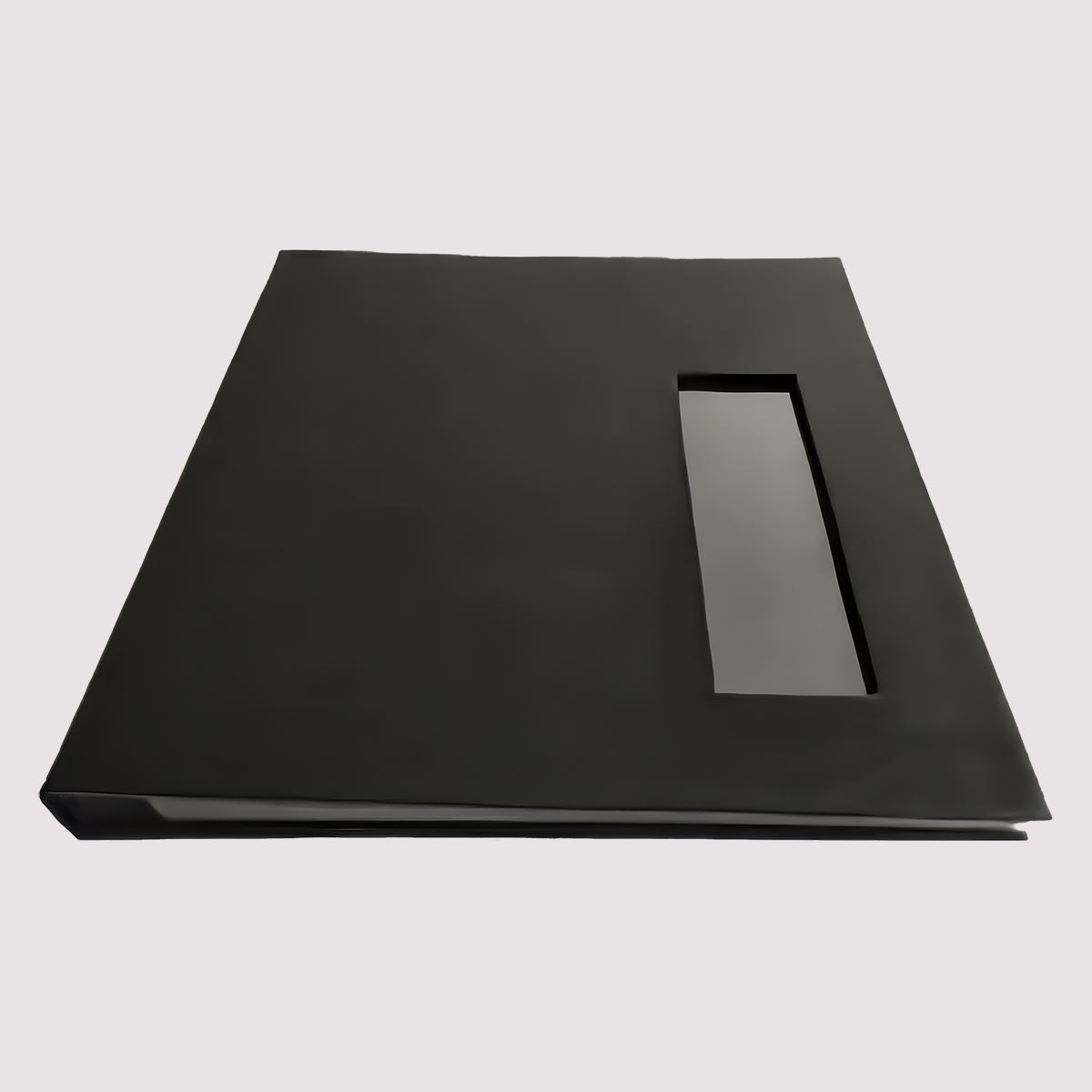 Black PU Leather Guest Book – Elegant Keepsake Album with Photo Window | 50 Pages