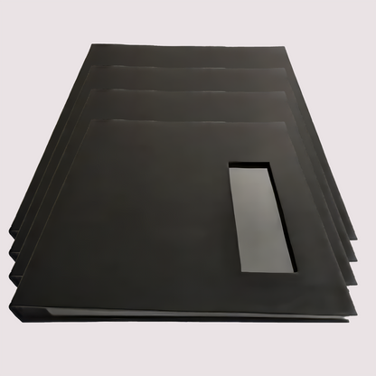 4 x Black PU Leather Guest Book Set – Premium Event Guest Albums with Photo Window | 50 Pages Each