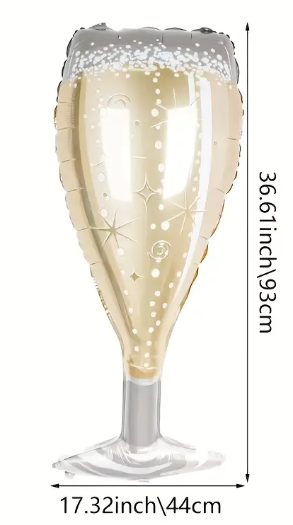 99cm Champagne Flute Glass Foil Balloon | Fun & Stylish Party Decoration 🍸🎈