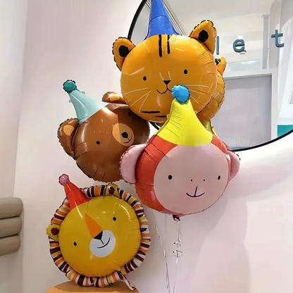 Bright Animal Foil Balloon with Party Hat | Fun Party Balloon for Kids & Celebrations 🎈🐾