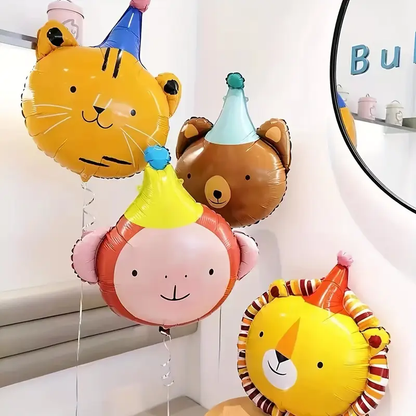 Bright Animal Foil Balloon with Party Hat | Fun Party Balloon for Kids & Celebrations 🎈🐾