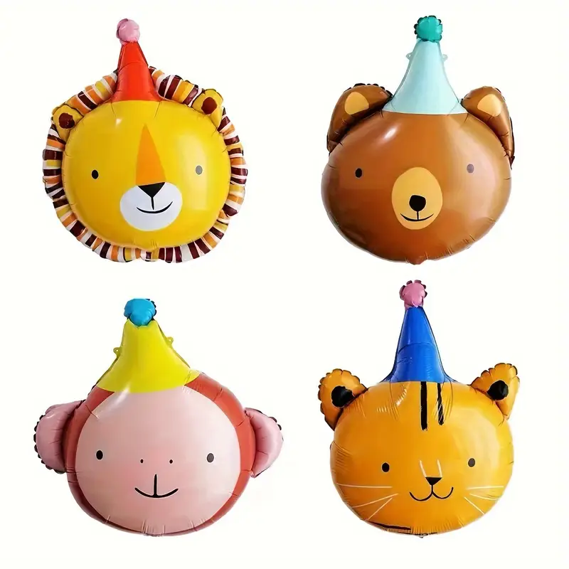 Bright Animal Foil Balloon with Party Hat | Fun Party Balloon for Kids & Celebrations 🎈🐾