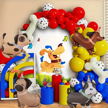 Cute Puppy Foil Balloons with Party Hats | Adorable Pet-Themed Party Decor 🐶🎈