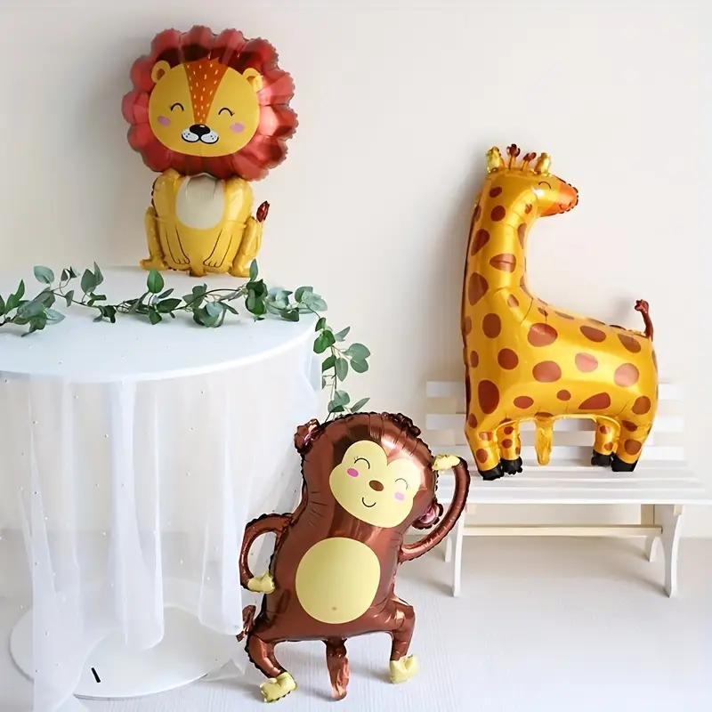 Safari Animal Theme Foil Balloons | Wild Jungle Party Decorations 🦁🐘🦓🎈