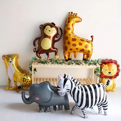 Safari Animal Theme Foil Balloons | Wild Jungle Party Decorations 🦁🐘🦓🎈