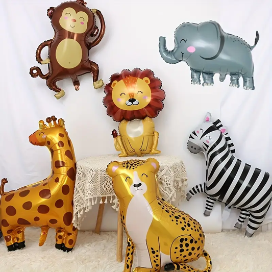 Safari Animal Theme Foil Balloons | Wild Jungle Party Decorations 🦁🐘🦓🎈