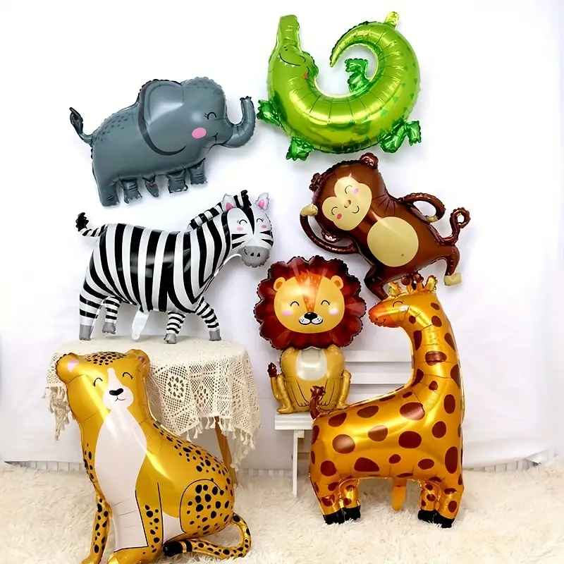 Safari Animal Theme Foil Balloons | Wild Jungle Party Decorations 🦁🐘🦓🎈