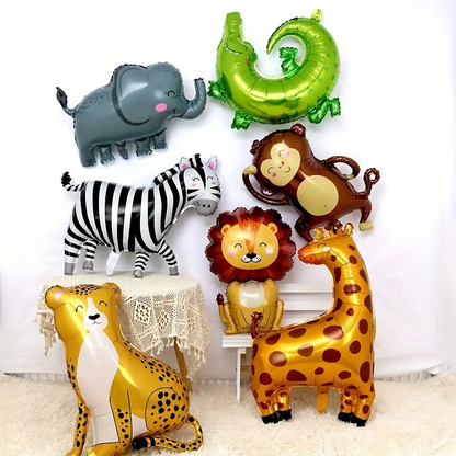 Safari Animal Theme Foil Balloons | Wild Jungle Party Decorations 🦁🐘🦓🎈