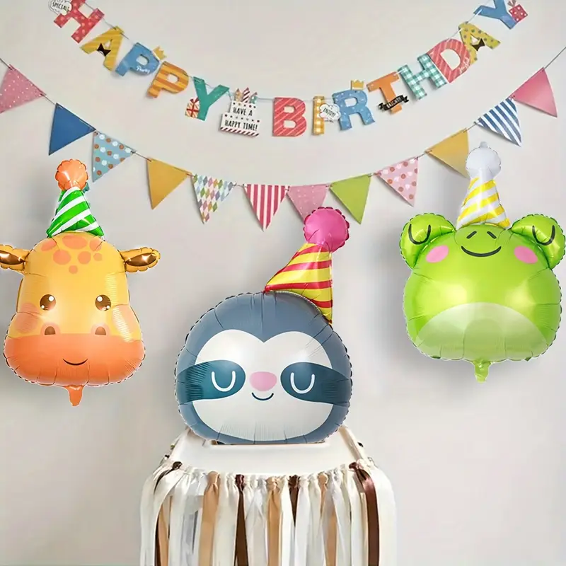 Animal Foil Balloon with Party Hat | Fun Party Balloon for Kids & Celebrations 🎈🐾