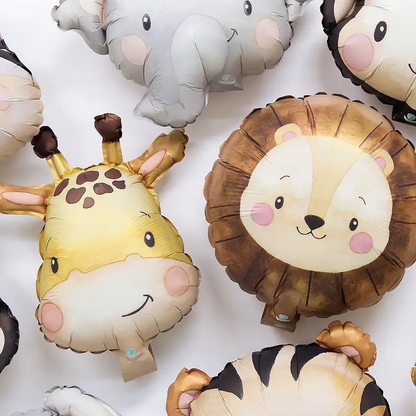 Jungle Safari Animal Foil Balloons | Wild Party Decorations 🦁🐘🦓🎈