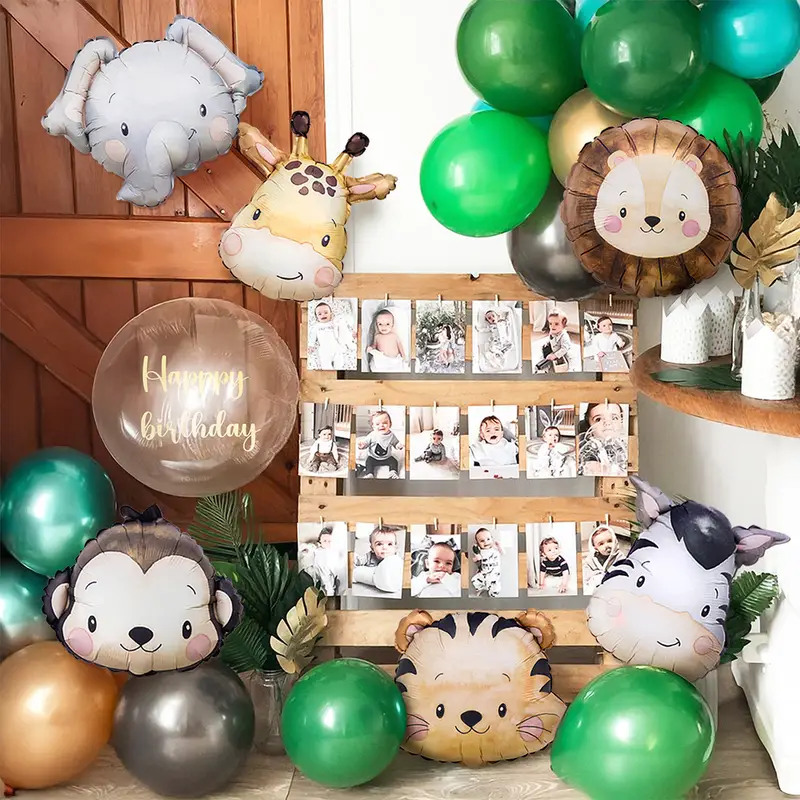 Jungle Safari Animal Foil Balloons | Wild Party Decorations 🦁🐘🦓🎈