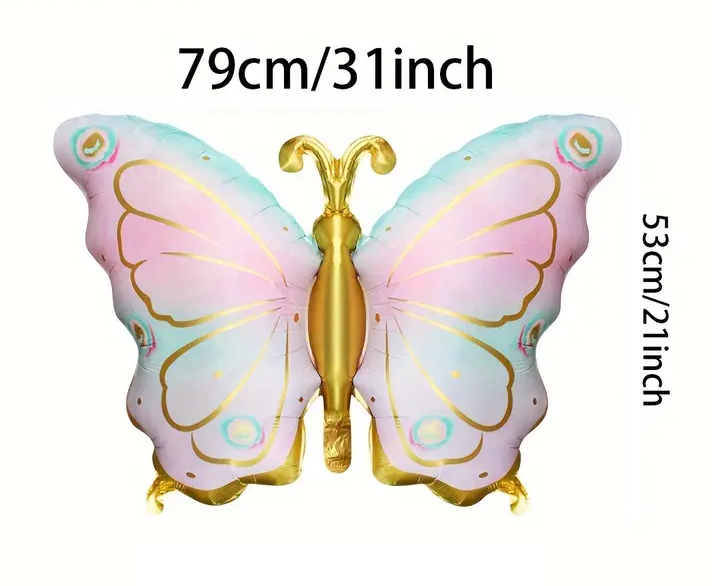 79cm Pastel Butterfly Foil Balloon | Whimsical & Elegant Party Decoration 🦋🎈