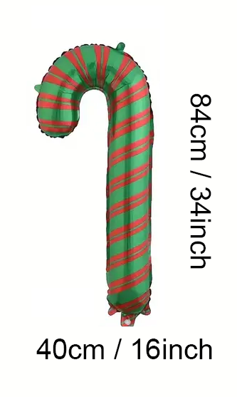 84cm Candy Cane Foil Balloon | Festive Christmas & Holiday Party Decoration 🍭🎄🎈