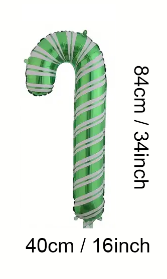 84cm Candy Cane Foil Balloon | Festive Christmas & Holiday Party Decoration 🍭🎄🎈