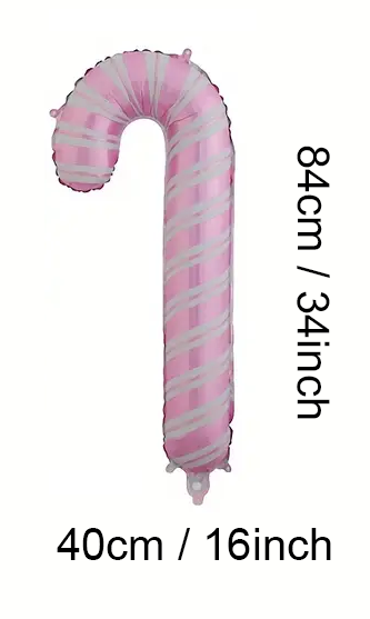 84cm Candy Cane Foil Balloon | Festive Christmas & Holiday Party Decoration 🍭🎄🎈