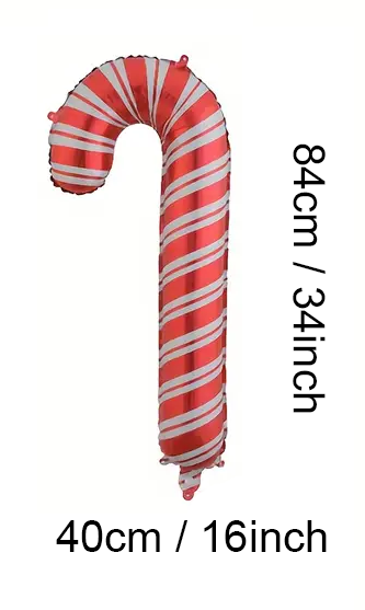 84cm Candy Cane Foil Balloon | Festive Christmas & Holiday Party Decoration 🍭🎄🎈