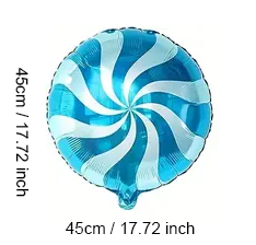 Round Candy-Shaped Foil Balloon – 45cm | Sweet Party & Event Decoration 🍭🎈