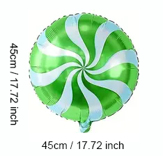 Round Candy-Shaped Foil Balloon – 45cm | Sweet Party & Event Decoration 🍭🎈