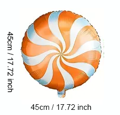 Round Candy-Shaped Foil Balloon – 45cm | Sweet Party & Event Decoration 🍭🎈