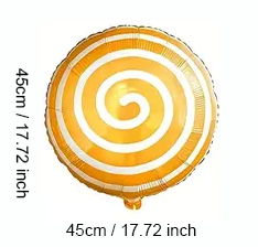 Round Candy-Shaped Foil Balloon – 45cm | Sweet Party & Event Decoration 🍭🎈