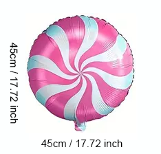 Round Candy-Shaped Foil Balloon – 45cm | Sweet Party & Event Decoration 🍭🎈