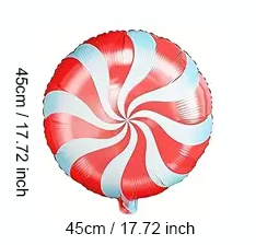 Round Candy-Shaped Foil Balloon – 45cm | Sweet Party & Event Decoration 🍭🎈