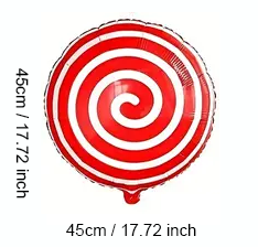 Round Candy-Shaped Foil Balloon – 45cm | Sweet Party & Event Decoration 🍭🎈