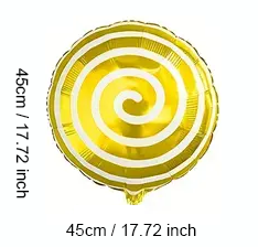Round Candy-Shaped Foil Balloon – 45cm | Sweet Party & Event Decoration 🍭🎈