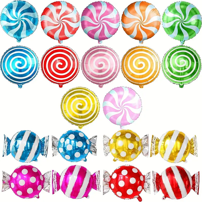 Round Candy-Shaped Foil Balloon – 45cm | Sweet Party & Event Decoration 🍭🎈