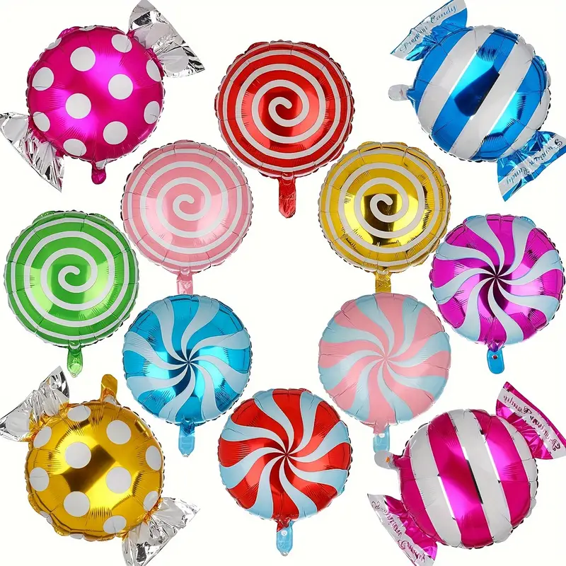 Round Candy-Shaped Foil Balloon – 45cm | Sweet Party & Event Decoration 🍭🎈