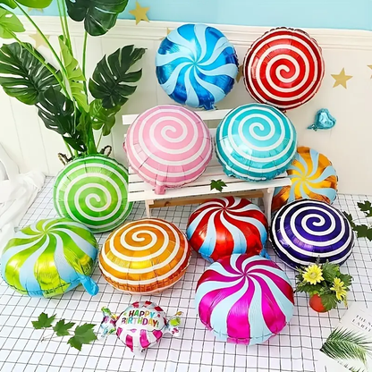 Round Candy-Shaped Foil Balloon – 45cm | Sweet Party & Event Decoration 🍭🎈