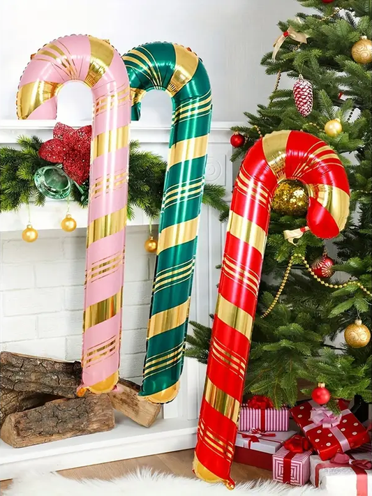 73cm Candy Cane Foil Balloon | Festive Christmas & Holiday Party Decoration 🍭🎄🎈