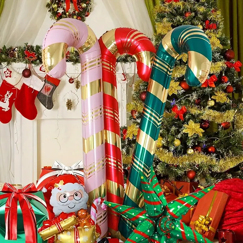 73cm Candy Cane Foil Balloon | Festive Christmas & Holiday Party Decoration 🍭🎄🎈