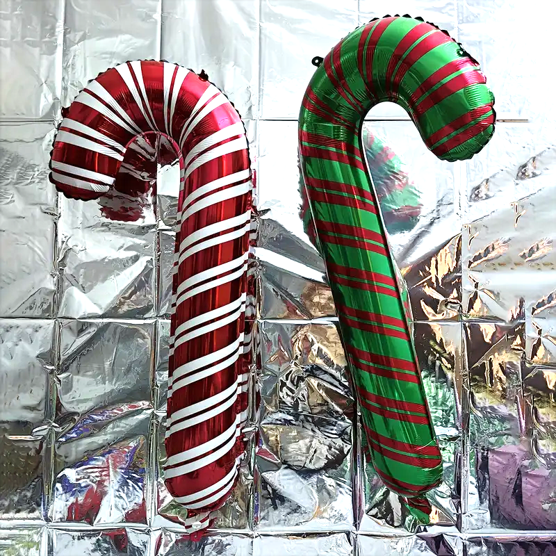84cm Candy Cane Foil Balloon | Festive Christmas & Holiday Party Decoration 🍭🎄🎈