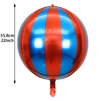 Red & Blue Striped Foil Balloon – 55.8cm | Bold & Vibrant Party Decoration 🎈