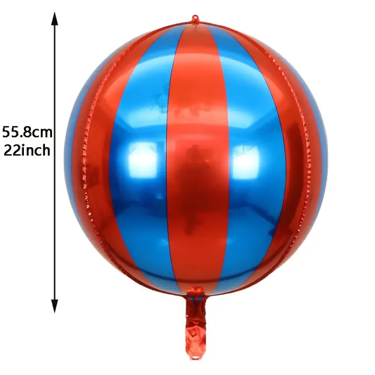 Red & Blue Striped Foil Balloon – 55.8cm | Bold & Vibrant Party Decoration 🎈