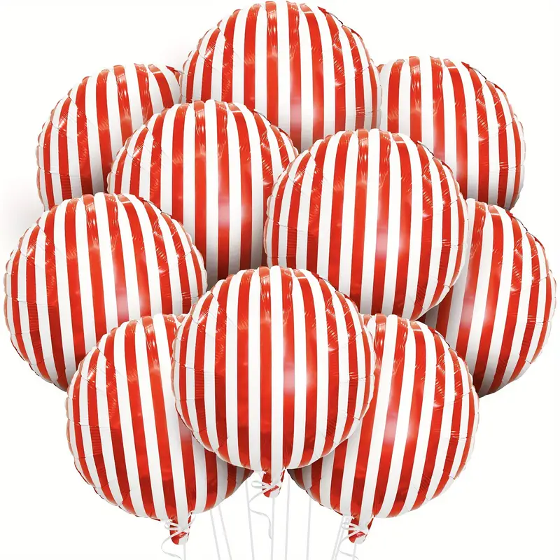 Red & White Striped Foil Balloon – 45.72cm | Bold & Vibrant Party Decoration 🎈