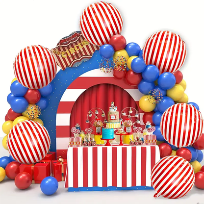 Red & White Striped Foil Balloon – 45.72cm | Bold & Vibrant Party Decoration 🎈
