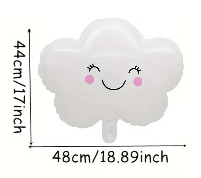 48cm Smiling Cloud Foil Balloon | Cute & Whimsical Party Decoration ☁️😊🎈