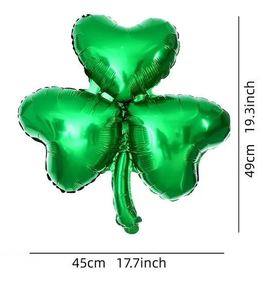 49cm Clover Shamrock Foil Balloon | St. Patrick’s Day & Irish-Themed Party Decoration 🍀🎈