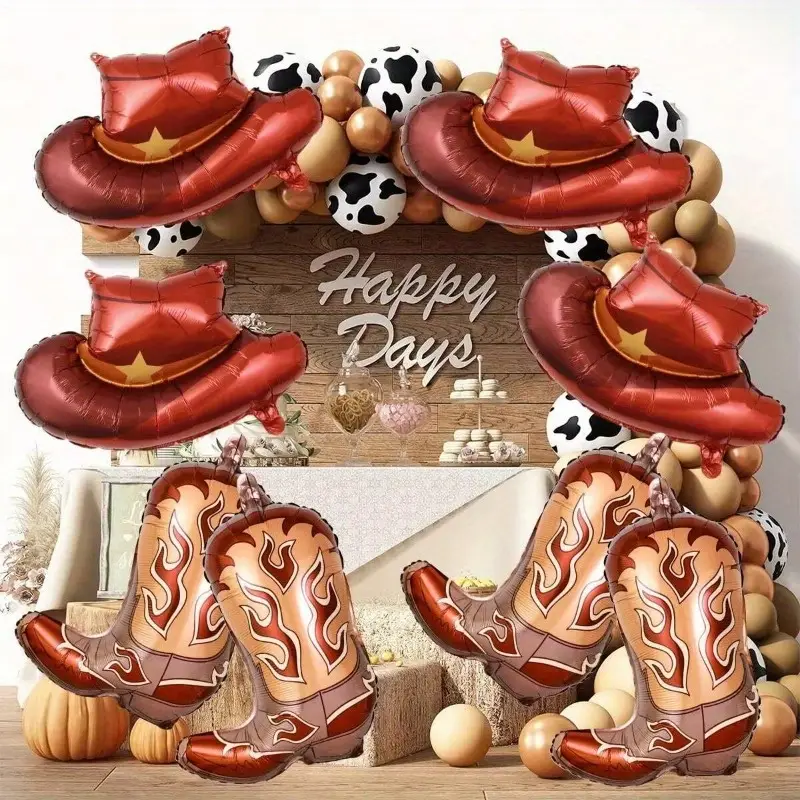 Cowboy Boots & Hat Foil Balloons | Wild West Party Decor for Western-Themed Events 🤠🎈