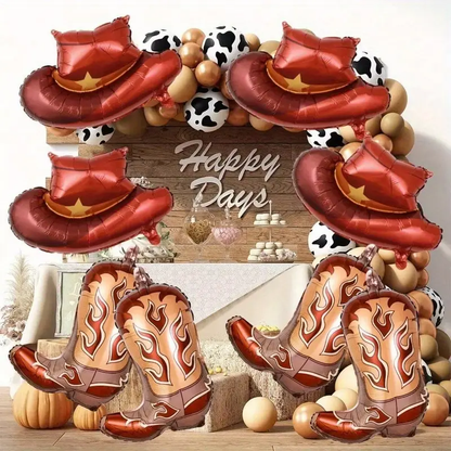 Cowboy Boots & Hat Foil Balloons | Wild West Party Decor for Western-Themed Events 🤠🎈