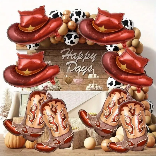 Cowboy Boots & Hat Foil Balloons | Wild West Party Decor for Western-Themed Events 🤠🎈