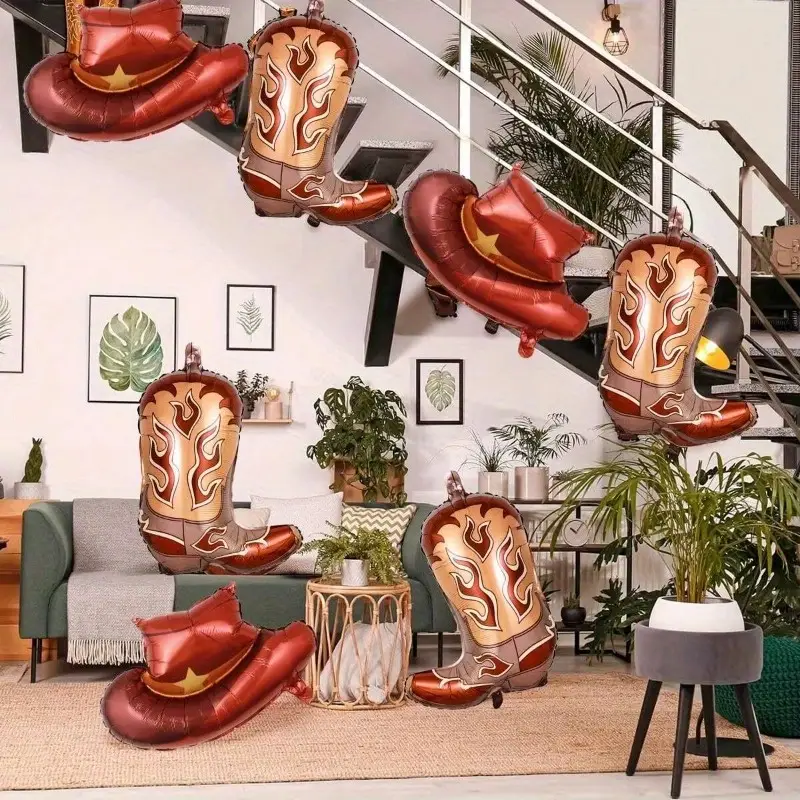 Cowboy Boots & Hat Foil Balloons | Wild West Party Decor for Western-Themed Events 🤠🎈